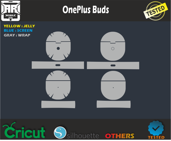 OnePlus Buds Skin Template Vector