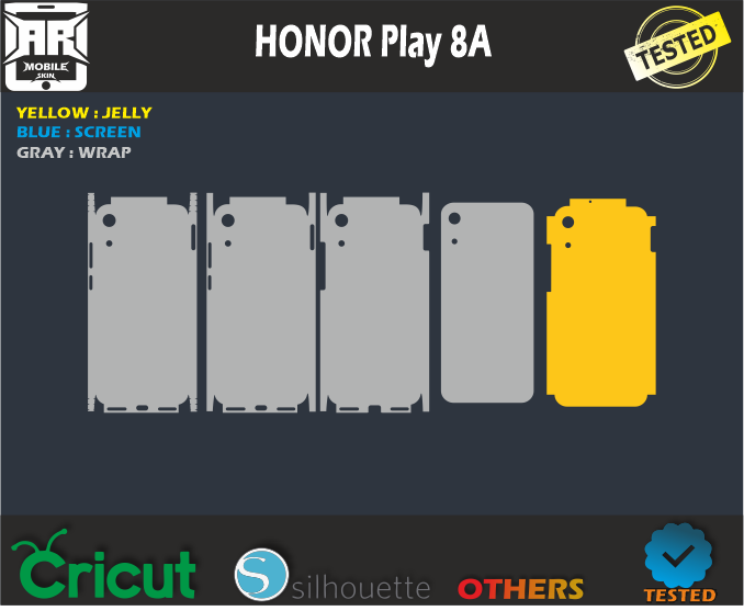 HONOR Play 8A Skin Template Vector
