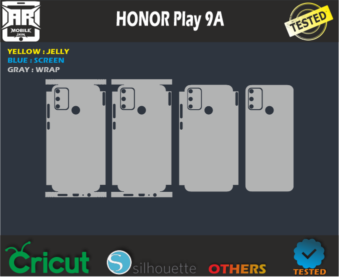 HONOR Play 9a Skin Template Vector