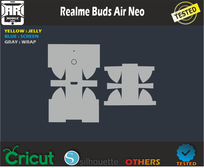 Realme Buds Air Neo Skin Template Vector
