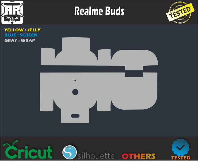 Realme Buds Skin Template Vector