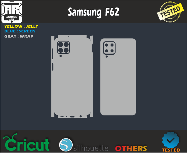 Samsung F62 Skin Template Vector