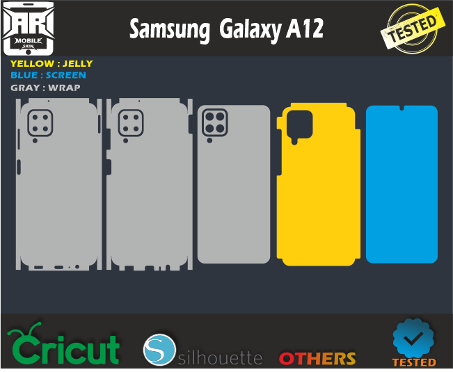Samsung A12 Skin Template svg