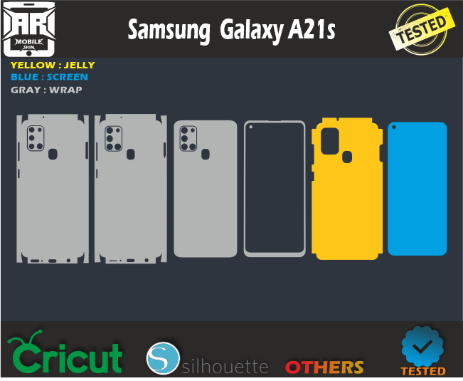 Samsung Galaxy A21s Skin Template svg