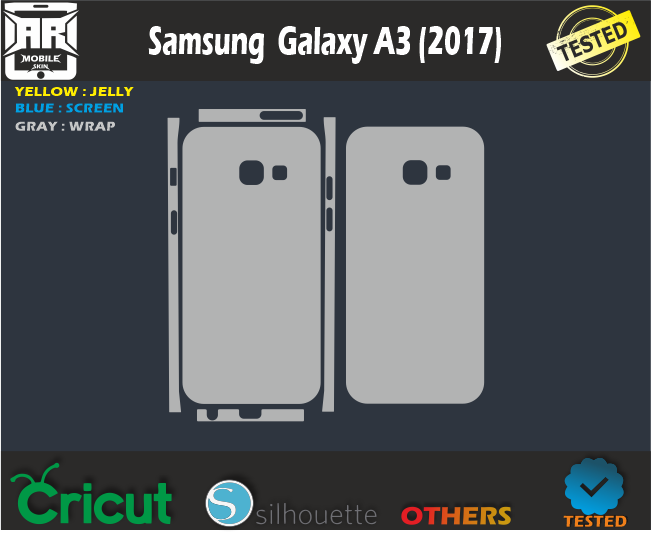 Samsung A3 2017 Skin Template Vector