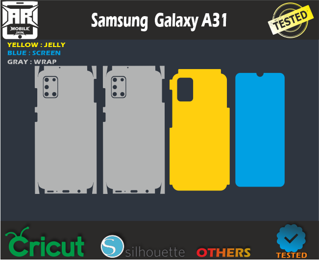 Samsung A31 Skin Template Vector