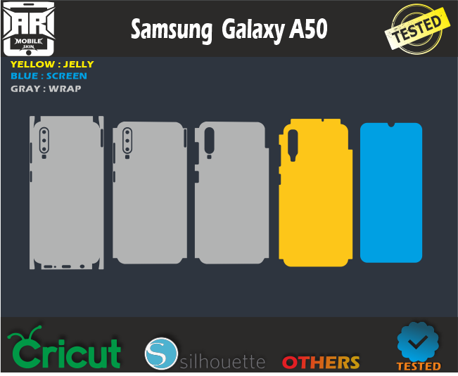 Samsung A50 Skin Template Vector