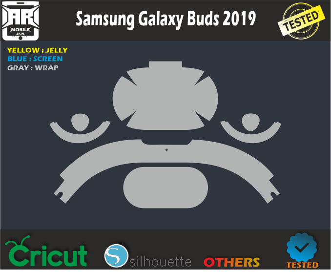Samsung Galaxy Buds 2019 Skin Template Vector