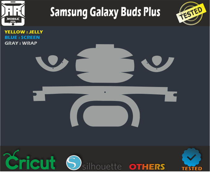 Samsung Galaxy Buds Plus Skin Template Vector