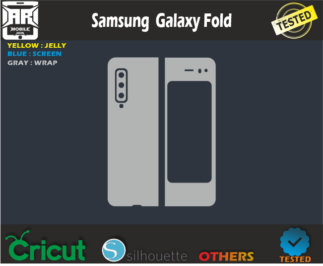 Samsung Galaxy Fold Skin Template Vector