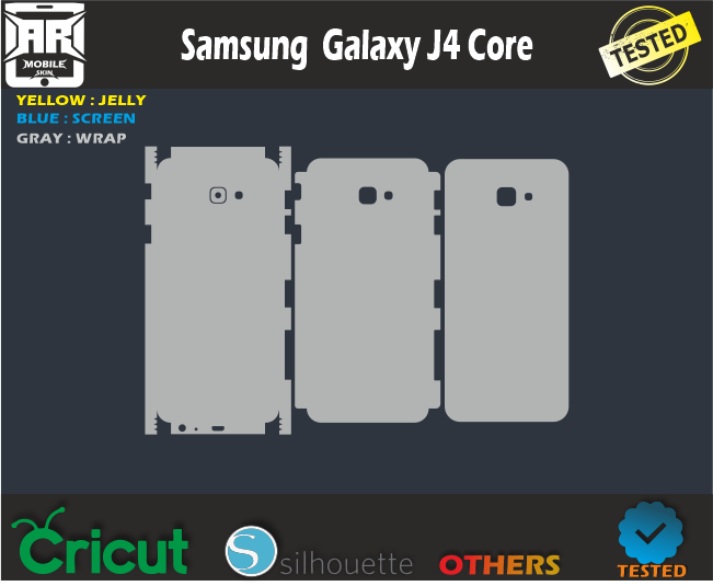 Samsung Galaxy J4 Core Skin Template svg
