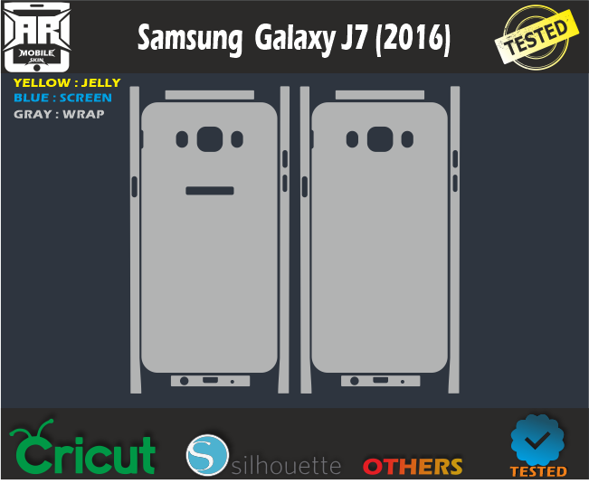 Samsung Galaxy J7 2016 Skin Template Vector