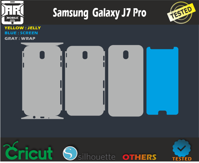 Samsung Galaxy J7 Pro Skin Template svg