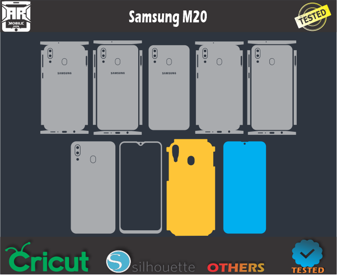 Samsung Galaxy M20 Skin Template Vector