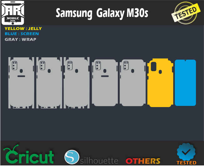 Samsung M30s Skin Template Vector