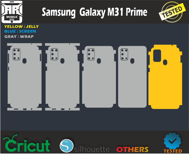 Samsung M31 Prime Skin Template Vector