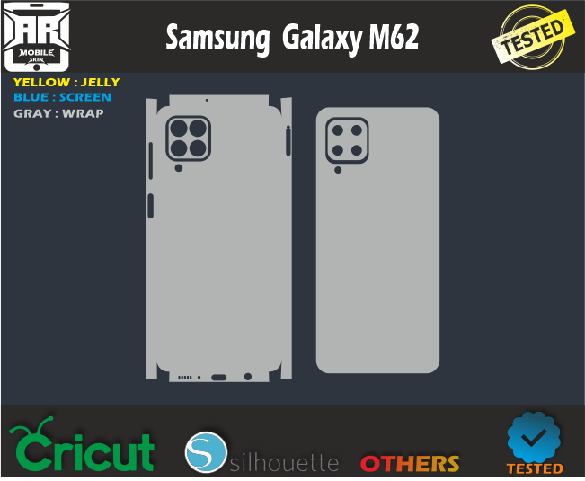 Samsung M62 Skin Template svg