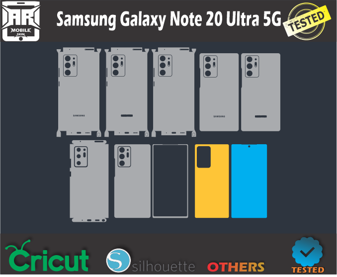 Samsung Note 20 Ultra 5G Skin Template Vector