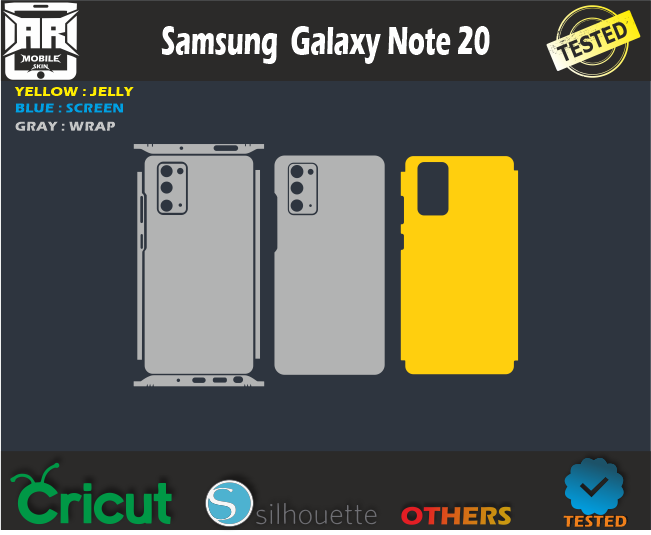 Samsung Note 20 Skin Template Vector