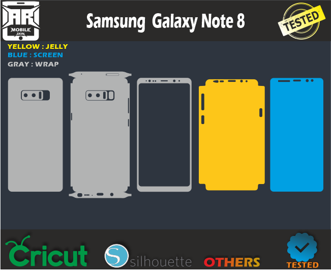 Samsung Note 8 Skin Template svg