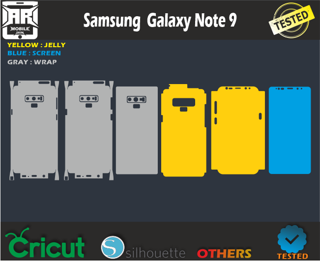 Samsung Note 9 Skin Template svg