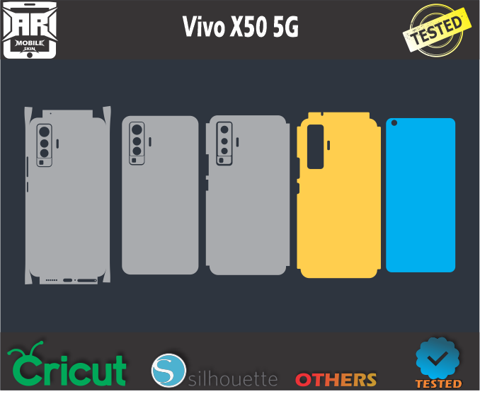 Vivo X50 5G Skin Template Vector
