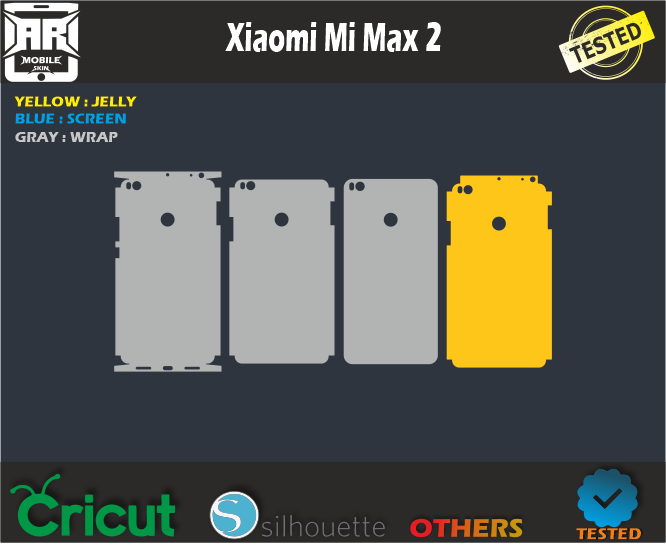 Xiaomi Mi Max 2 Skin Template Vector