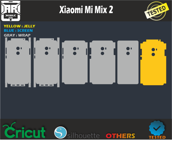 Xiaomi Mi Mix 2 Skin Template Vector
