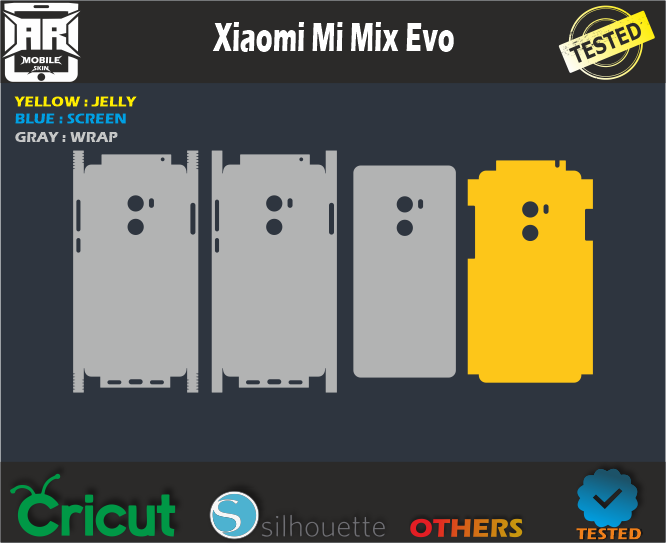 Xiaomi Mi Mix Evo Skin Template Vector