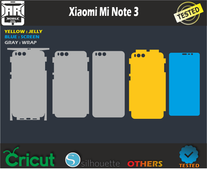 Xiaomi Mi Note 3 Skin Template Vector