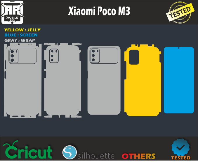 Xiaomi Poco M3 Skin Vector Template Vector