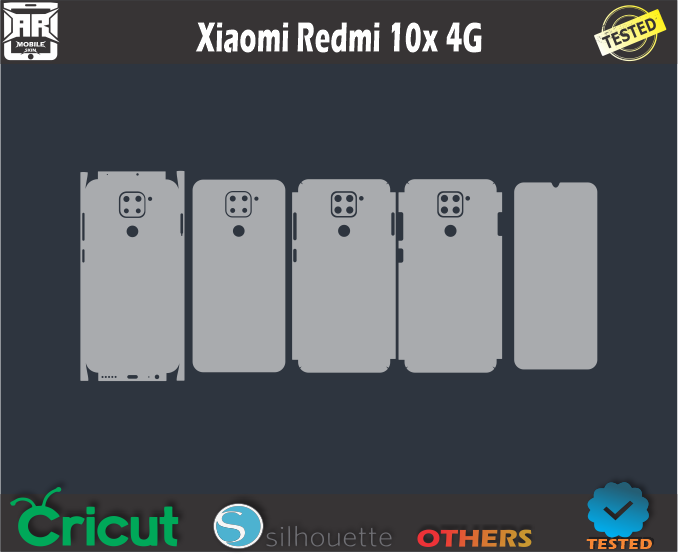 Xiaomi Redmi 10x 4G Skin Template Vector