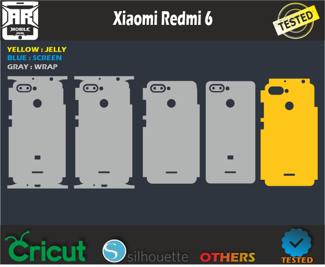 Xiaomi Redmi 6 Skin Template Vector