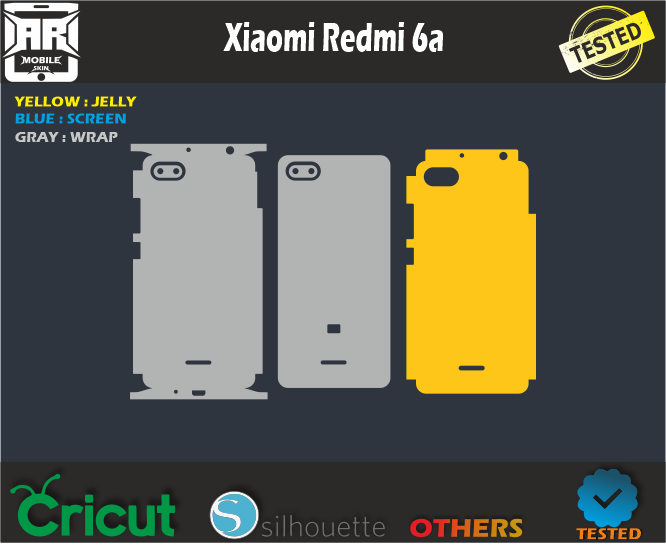 Xiaomi Redmi 6a Skin Template Vector