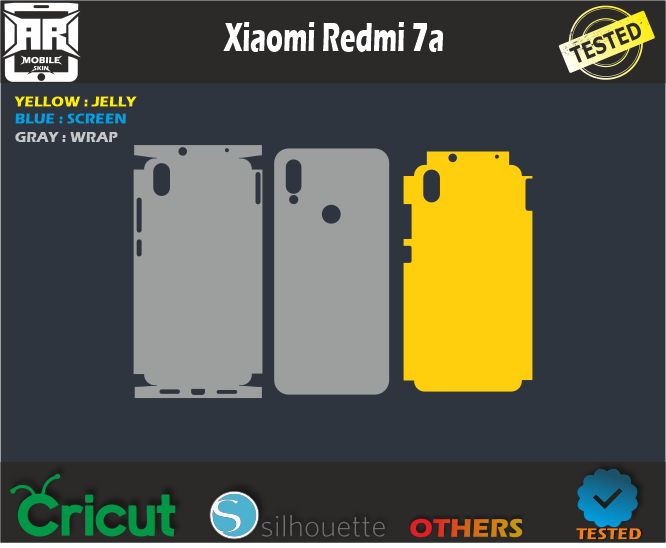 Xiaomi Redmi 7a Skin Template Vector