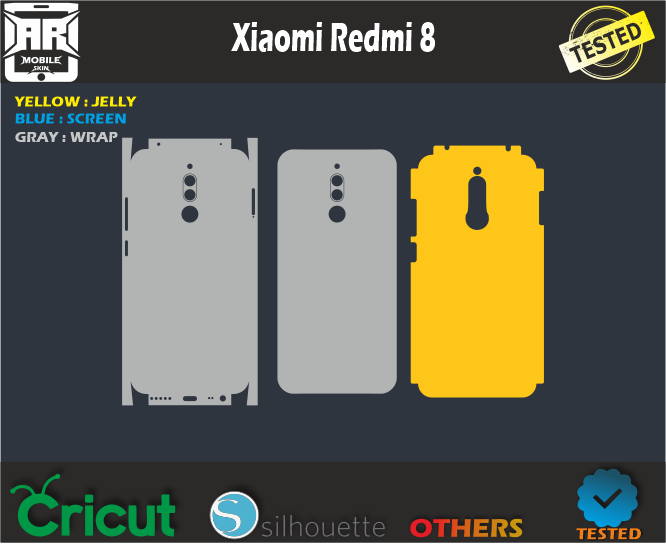 Xiaomi Redmi 8 Skin Template Vector