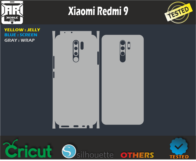 Xiaomi Redmi 9 Skin Vector Template Vector