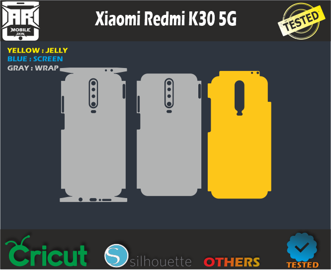 Xiaomi Redmi K30 5G Skin Template Vector