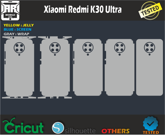 Xiaomi Redmi K30 Ultra Skin Template Vector