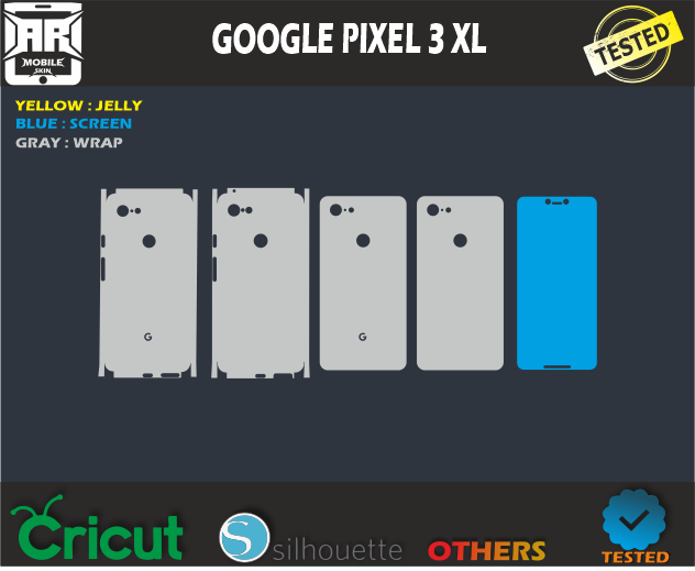 Google Pixel 3 XL Skin Template Vector
