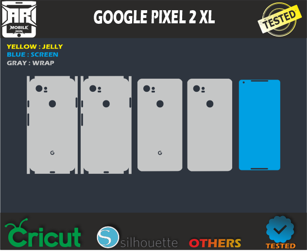 Google Pixel 2 XL Skin Template Vector