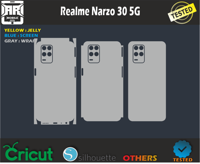 Realme Narzo 30 5G Skin Template Vector