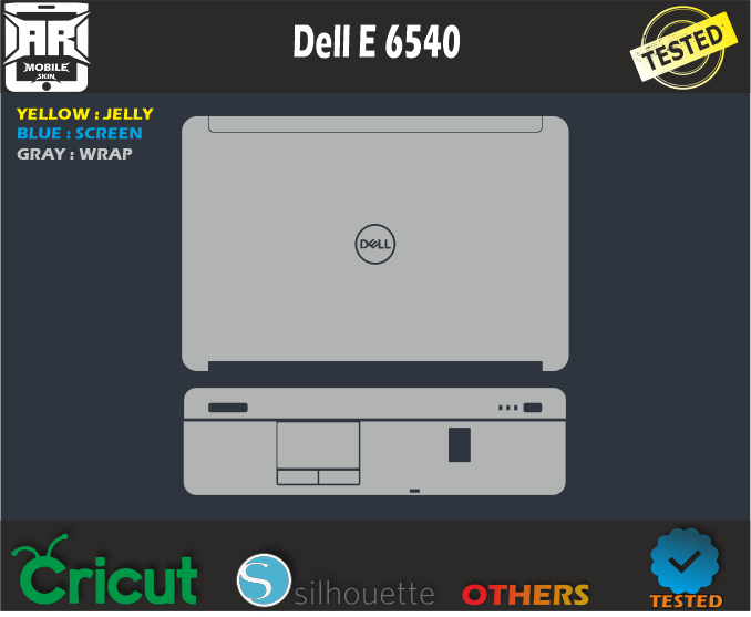 Laptop Dell E 6540 Skin Template Vector