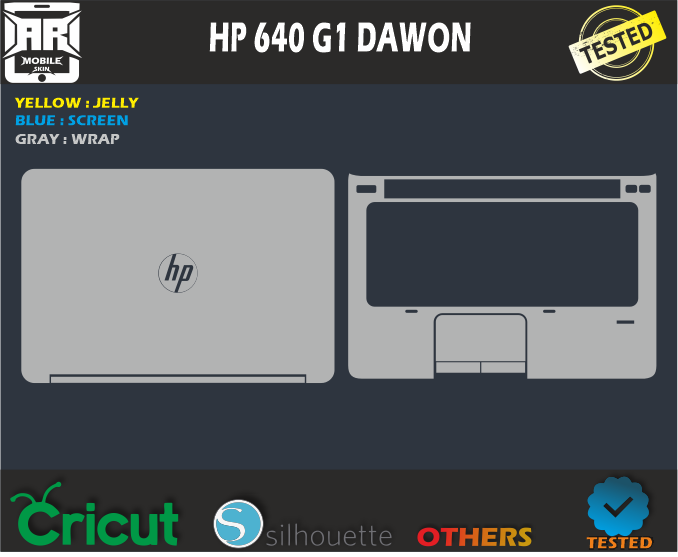 Laptop HP 640 G1 DAWON Skin Template Vector
