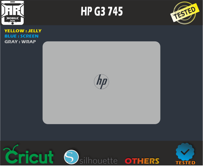 Laptop HP G3 745 Skin Template Vector