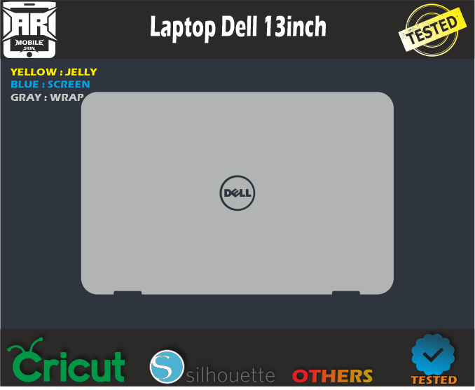 Laptop Dell 13inch Skin Template Vector