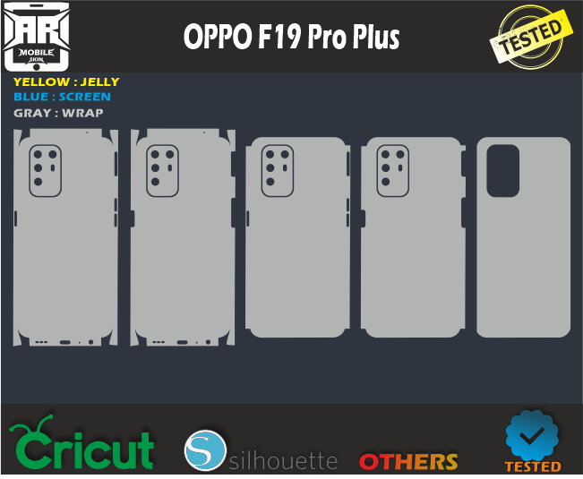 OPPO F19 Pro Plus Skin Template Vector