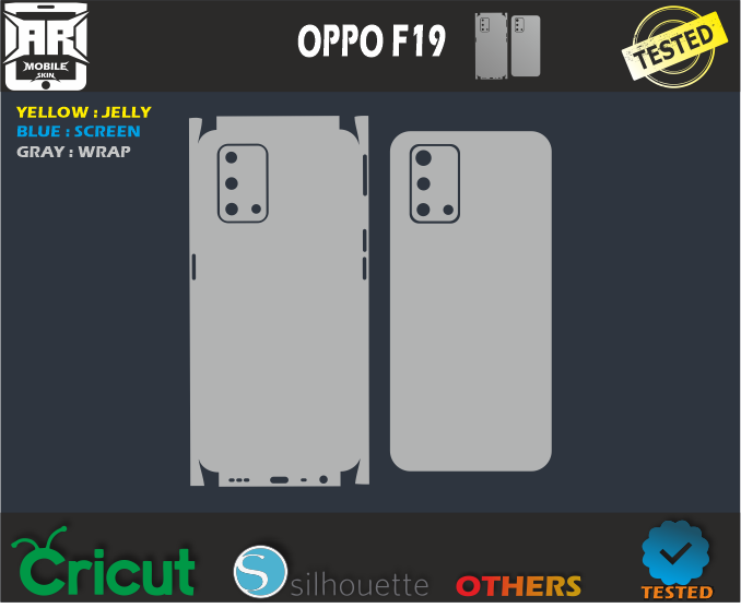 OPPO F19 Skin Template Vector