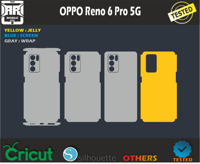 OPPO Reno 6 Pro 5G Skin Template Vector