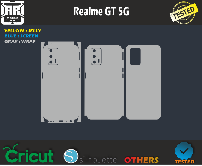 Realme GT 5G Skin Template Vector